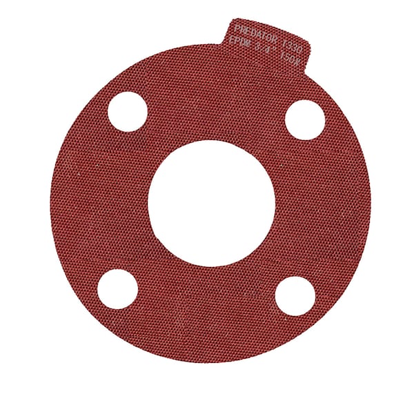 Macho O-Ring & Seal 3/4in Full Face Predator 1330 Flange Gasket Red EPDM, NSF-61 Certified, 1/8in Thick, 10PK 750.PFF150.M0010 - main